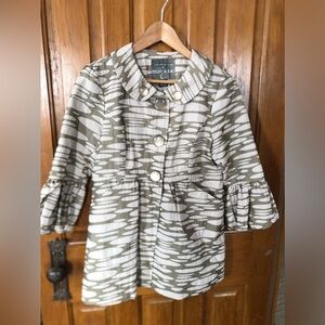 Mac & Jac Olive and White Patterned Jacket